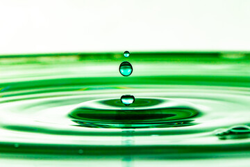 Naklejka na ściany i meble drop of green water