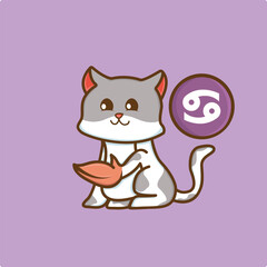 Cat Zodiac Cancer T-Shirt Design