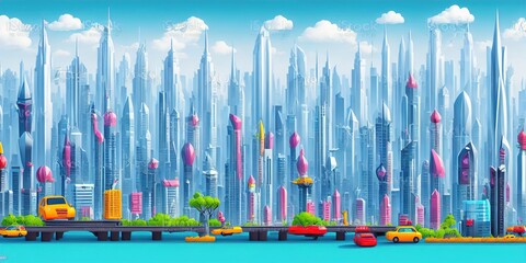 Skyline Modern City with Generative AI