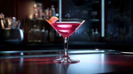 A glass of Cosmopolitan cocktail