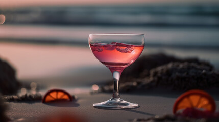 A glass of Cosmopolitan cocktail