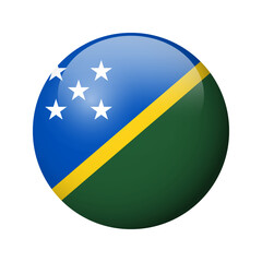 Solomon Islands flag - glossy circle badge. Vector icon.