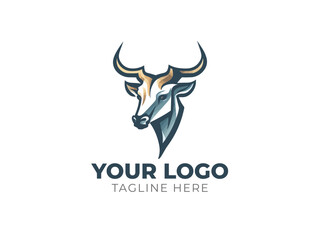 Bold Bull Head Logo Vector