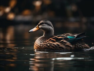 Fototapeta premium Mallard Duck on Body of Water 