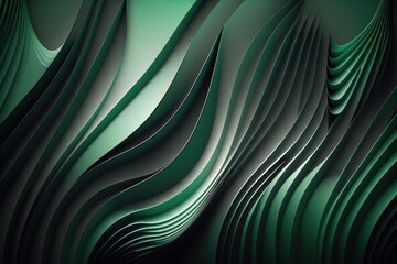 Green waves abstract background