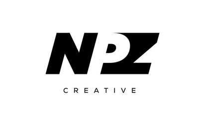 NPZ letters negative space logo design. creative typography monogram vector	