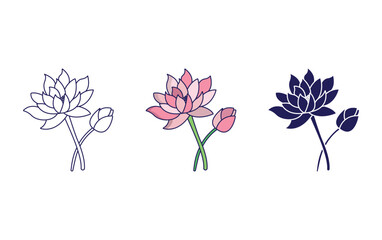 Lotus flower vector icon