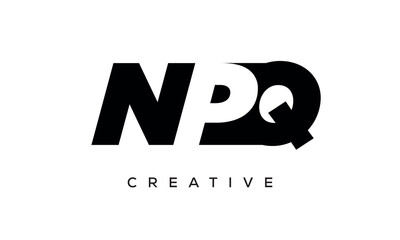 NPQ letters negative space logo design. creative typography monogram vector	