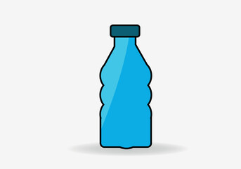 Plastic water bottle vector icon isolated on png background