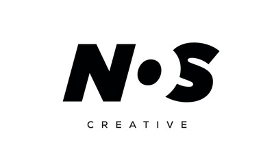 NOS letters negative space logo design. creative typography monogram vector	