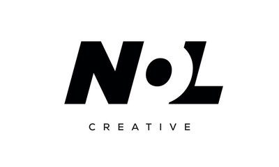 NOL letters negative space logo design. creative typography monogram vector	