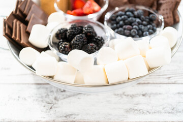 Fruit s'mores charcuterie board