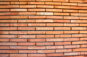 The surface of the clay bricks