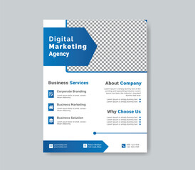 Digital marketing agency flyer template design