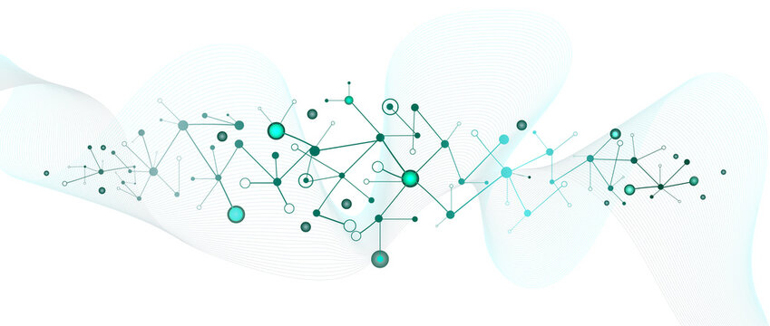 Scientific, technological molecular medical reference. Genetic engineering and molecular structure, DNA circular network, scientific chemical and biotechnological concept, innovative technology, healt