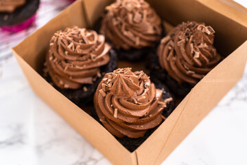 Chocolate ganache cupcake