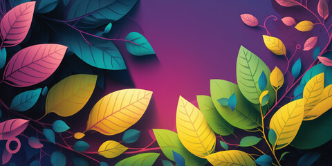 Fresh Start: Spring Background Aesthetic with Fresh Leaves and Bright Colors