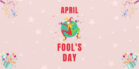 Fototapeta na wymiar April Fool's Day Banner. Card April Fool's Day for Day, Illustration.