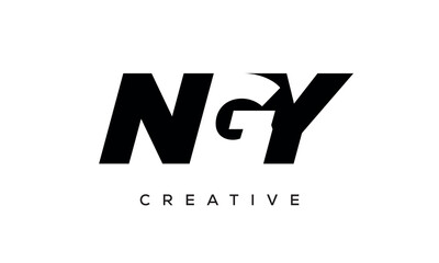 NGY letters negative space logo design. creative typography monogram vector	