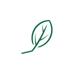 Green leaf cutout creative design, leaf flat icon.