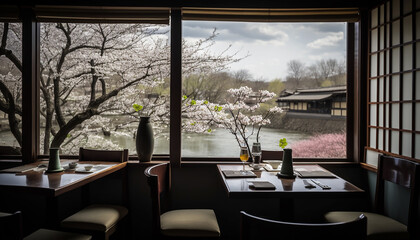 A Traditional Japanese-Style Sushi Restaurant , Generative AI