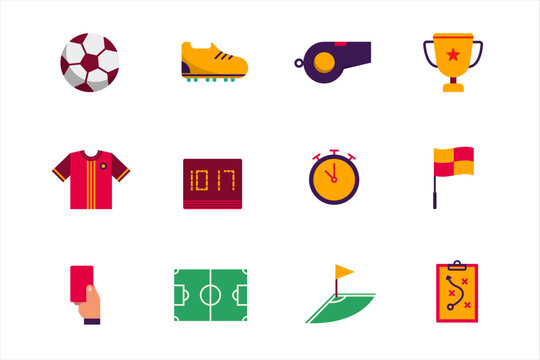 12 Most Common Football Colorful Icons