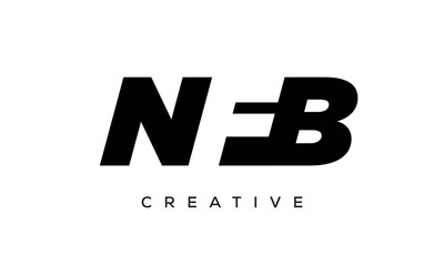 NFB letters negative space logo design. creative typography monogram vector	