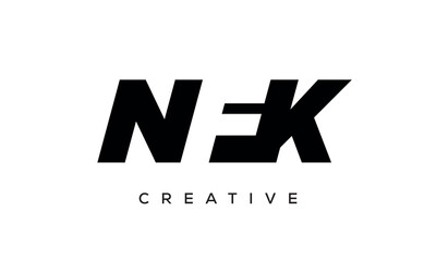 NFK letters negative space logo design. creative typography monogram vector	
