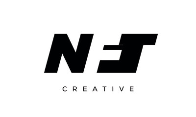 NFT letters negative space logo design. creative typography monogram vector	
