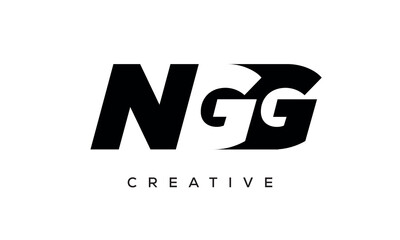 NGG letters negative space logo design. creative typography monogram vector	