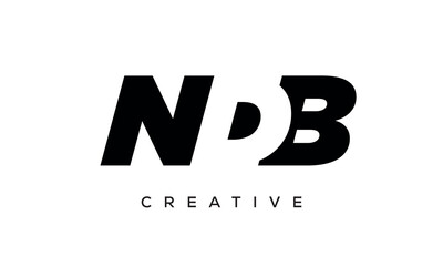NDB letters negative space logo design. creative typography monogram vector	