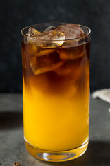 Cold Refreshing Orange Juice and Coffee Drink
