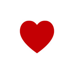 Red Heart. Symbol of Love and Valentine's Day. Flat Red Icon Isolated on White Background. Vector illustration.