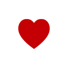 Red Heart. Symbol of Love and Valentine's Day. Flat Red Icon Isolated on White Background. Vector illustration.