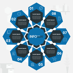 Infographic steps collection flat design. Can be used for workflow layout, diagram, business step options, banner, web design - Vector 