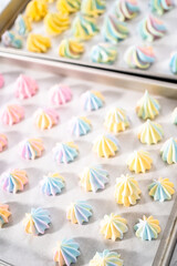 Unicorn meringue cookies