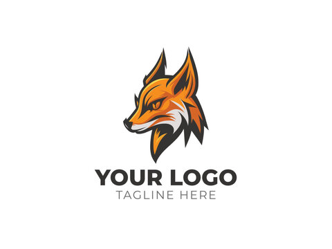 Wild Wolf Fox Head Logo Vector