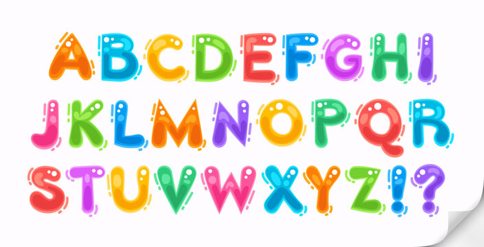 Cartoon Style Colorful Doodle Alphabet