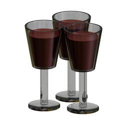 3d rendered wine glass perfect for birthday design project