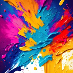 Colorful Paint splash.Abstract background - generative ai