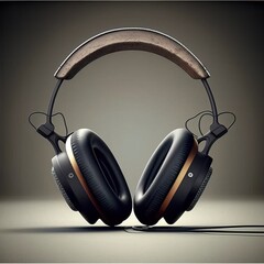 Fototapeta na wymiar 3D Rendering headphones isolated on background. Generative AI