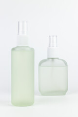 bottle for liquid soap and shampoo on white background