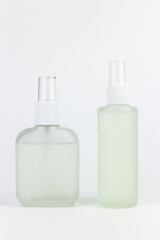 Cosmetic bottle isolated on white background with clipping path. Skin care concept.