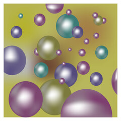 Colorful chaotic balls on a color background