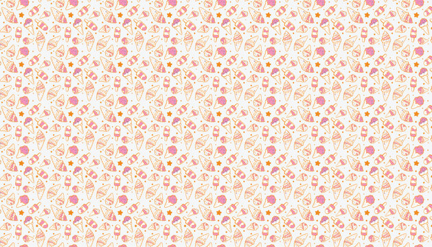 Cute Ice Cream Pattern Design