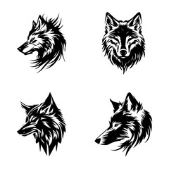 Howl at the moon with our angry wolf logo silhouette collection. Hand drawn with love, these illustrations are sure to add a touch of wildness and strength to your project