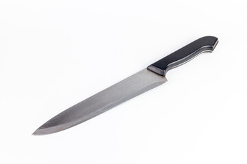Knife isolated on white background with clipping path. Kitchen knife.