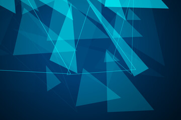 Abstract digital background with blue geometric particles