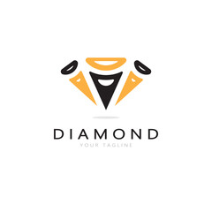 simple diamond abstract logo,for business,badge,jewelry shop,gold shop,application,vector