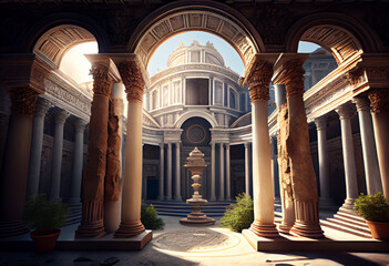 Beautiful abstract geometric Roman Empire background	